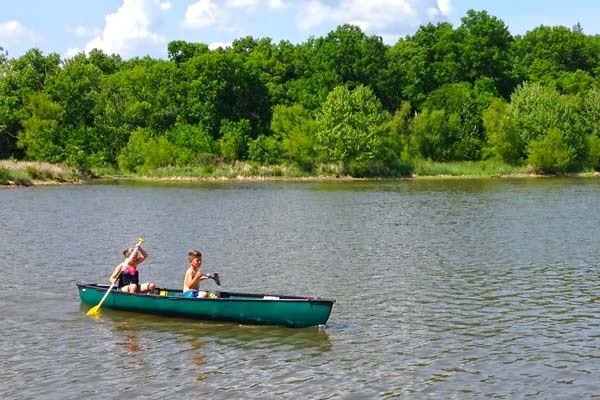Canoeing is awesome at Turkey Creek RV Park camping on Lake of the Ozarks, Warsaw, Missouri