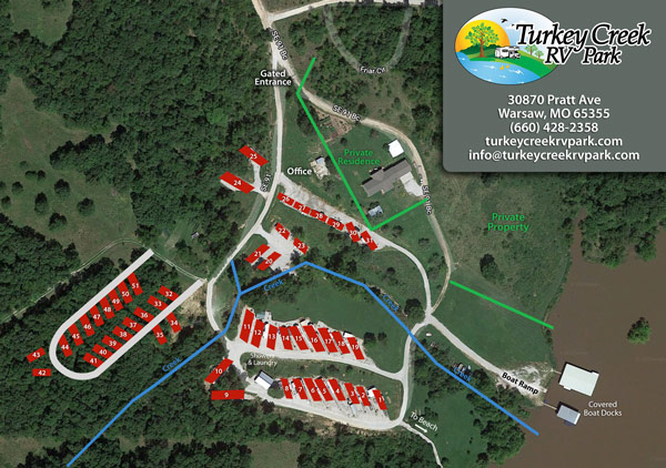 Turkey Creek RV Park Map